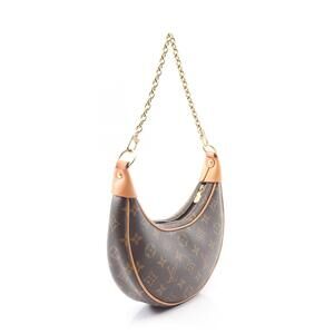 Louis Vuitton Loop Monogram Shoulder Bag Canvas Leather Brown